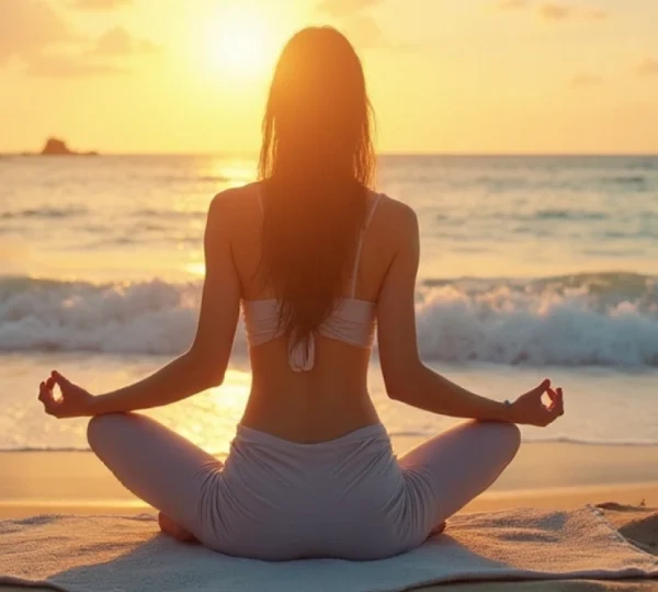 practicing yoga